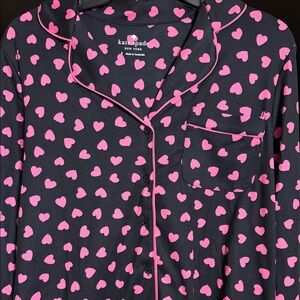 Kate Spade Kids Pajama Top - Black with Pink Hearts